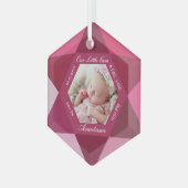 Our Little Gem January Birthstone Baby Birth Stats ガラスオーナメント (正面左)