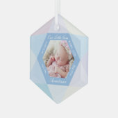 Our Little Gem June Birthstone Baby Birth Stats ガラスオーナメント (正面左)