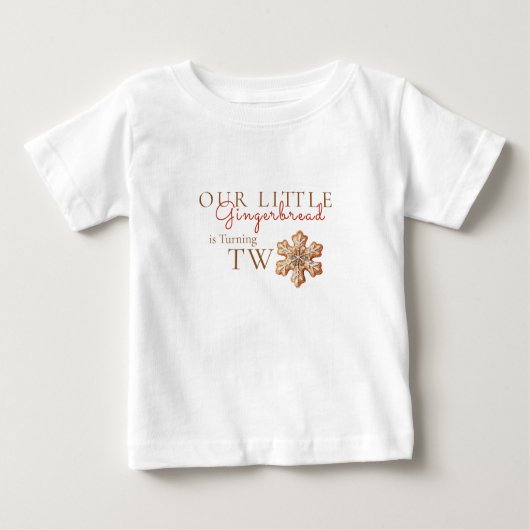 Our little Gingerbread Turning Two ベビーTシャツ (正面)
