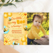 Our Little Honey Bee誕生日with Photo 招待状