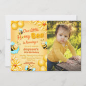 Our Little Honey Bee誕生日with Photo 招待状 (正面)