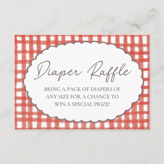 Our Little Love Bug Baby Shower Diaper Raffle Card エンクロージャーカード (正面)