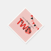 Our Little Love Bug is Turning Two Ladybug スタンダードカクテルナプキン (角)