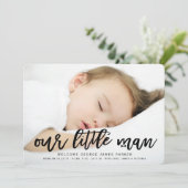 Our Little Man男の赤ちゃん写真誕生のお知らせ 案内状 (スタンド正面)