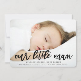 Our Little Man男の赤ちゃん写真誕生のお知らせ 案内状