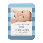 Our Little Man Blue Boy写真誕生のお知らせ マグネット (縦)