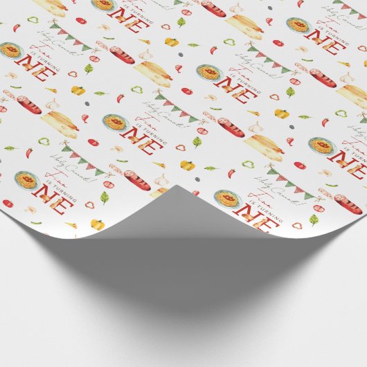 Our Little Meatball 1st Birthday ラッピングペーパー (角)