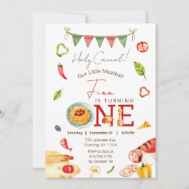 Our Little Meatball 1st Birthday 招待状