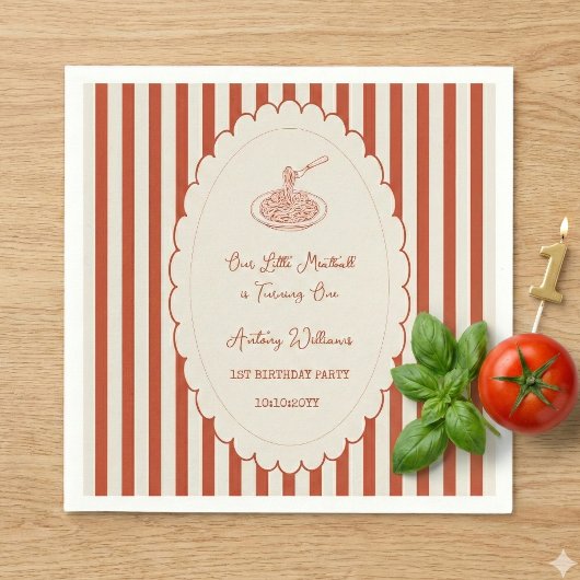 Our little meatball is turning one 1st Birthday  スタンダードカクテルナプキン