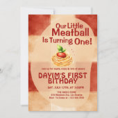 Our Little Meatball Is Turning One 1st Birthday  招待状 (正面)