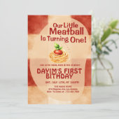 Our Little Meatball Is Turning One 1st Birthday  招待状 (スタンド正面)