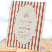 Our little meatball is turning one Welcome  台座サイン