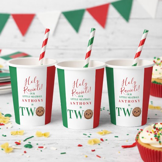 Our Little Meatball is Turning Two Birthday Party 紙コップ