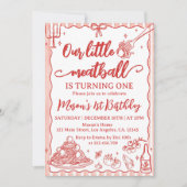 Our Little Meatball Italian Birthday Party 招待状 (正面)