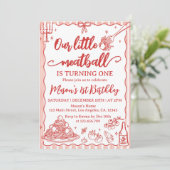 Our Little Meatball Italian Birthday Party 招待状 (スタンド正面)