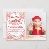 Our Little Meatball Italian Birthday Party Photo 招待状 (正面)