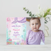 Our Little Mermaidの誕生日写真 招待状 (スタンド正面)