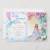 Our Little Mermaid 4th Birthdayパーティー写真 招待状 (正面)