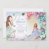 Our Little Mermaid 4th Birthdayパーティー写真 招待状 (正面)