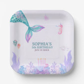 Our Little Mermaid  Fun Birthday Party  ペーパープレート (正面)