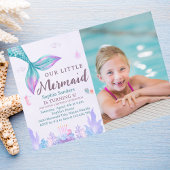 Our Little Mermaid Fun Birthday Party Pink 招待状