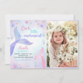 Our Little Mermaid Girl 3誕生日写真 招待状 (正面)