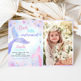 Our Little Mermaid Girl 3誕生日写真 招待状