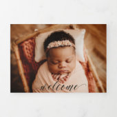 "Our Little Miracle"カスタマイズ可能誕生 三つ折り案内状 (カバー)