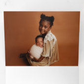 "Our Little Miracle"カスタマイズ可能誕生 三つ折り案内状 (内部最初)