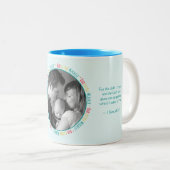 Our Little Miracle – ブルーベビーカスタム写真/名前 ツートーンマグカップ (正面右)