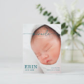 Our Little Miracle Baby Announcement card (スタンド正面)