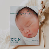 Our Little Miracle Baby Announcement card