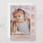 Our Little Miracle Baby Birth Stats Newborn Photos 案内状 (正面)