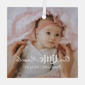Our Little Miracle Newborn Baby Photo Keepsake ガラスオーナメント (裏面)