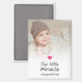 Our Little Miracle Newborn Baby Photo Keepsake マグネット (正面/裏面)
