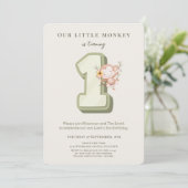 Our Little Monkey 1st Birthday invitation 招待状 (スタンド正面)