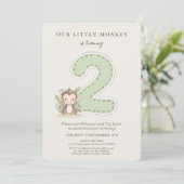 Our Little Monkey 2nd Birthday invitation 招待状 (スタンド正面)