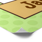 Our Little Monkey Art Print Personalized Name ポスター (角)