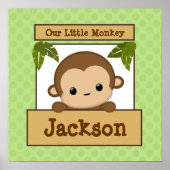 Our Little Monkey Art Print Personalized Name ポスター (正面)