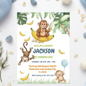 Our Little Monkey is Turning 1 Birthday Party  招待状