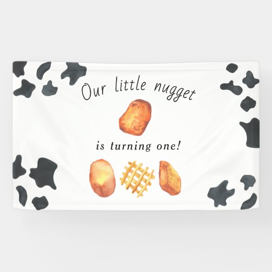 Our Little Nuggetの1歳の誕生日 横断幕 (横)