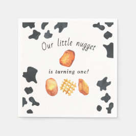 Our Little Nugget は1歳の誕生日を迎えます Kids Birthday スタンダードカクテルナプキン