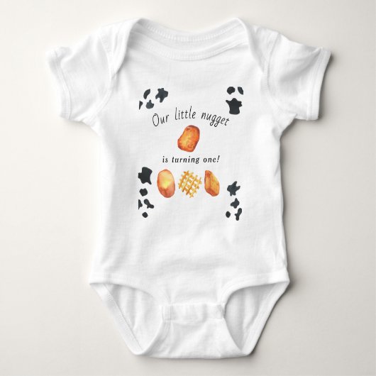 Our Little Nugget is turning one Kids Birthday ベビーボディスーツ (正面)
