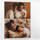 "Our Little one"カスタマイズ可能な誕生3つ折カード 三つ折りクリスマスカード (内部最初)