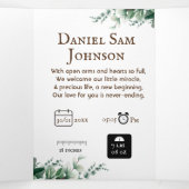 "Our Little one"カスタマイズ可能な誕生3つ折カード 三つ折りクリスマスカード (内部中)