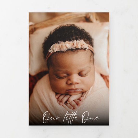 "Our Little one"カスタマイズ可能な誕生3つ折カード 三つ折りクリスマスカード (カバー)