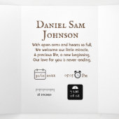 "Our Little one"カスタマイズ可能な誕生3つ折カード 三つ折りクリスマスカード (内部中)