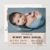 『Our Little One』：出産発表カード (正面/裏面)