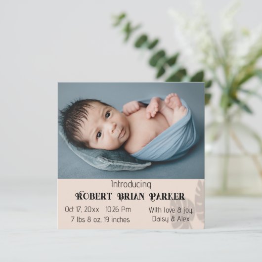 『Our Little One』：出産発表カード (スタンド正面)