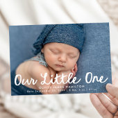 Our Little One Handwritten Script Photo Birth 案内状